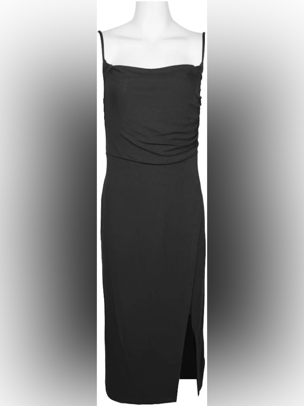 NWT Laundry by Shelli Segal Black Cowl Neck Side Slit Dress Size 6 - Picture 7 of 13